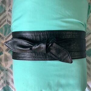 Vintage Black Leather Belt